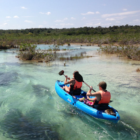 Kayak en Bacalar