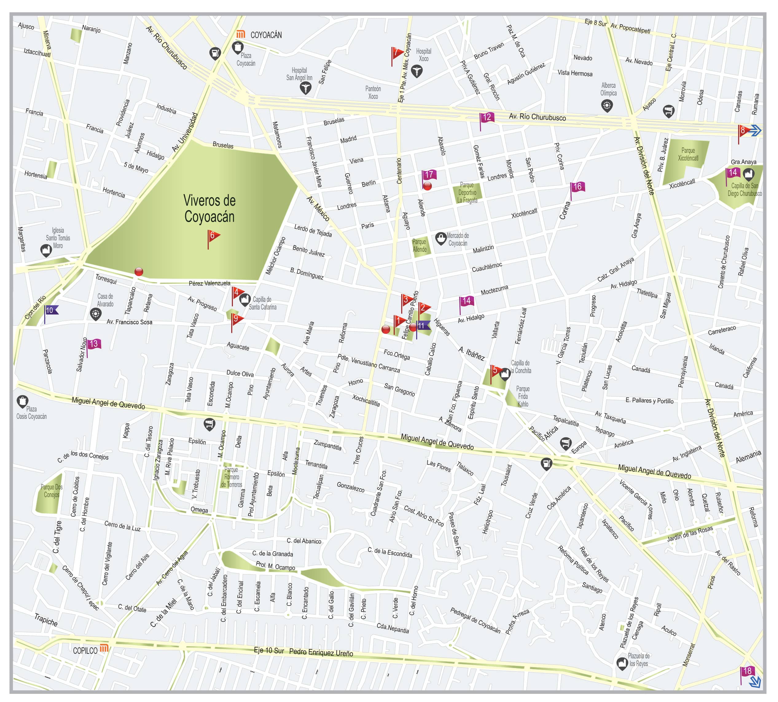 Mapa de Coyoacán