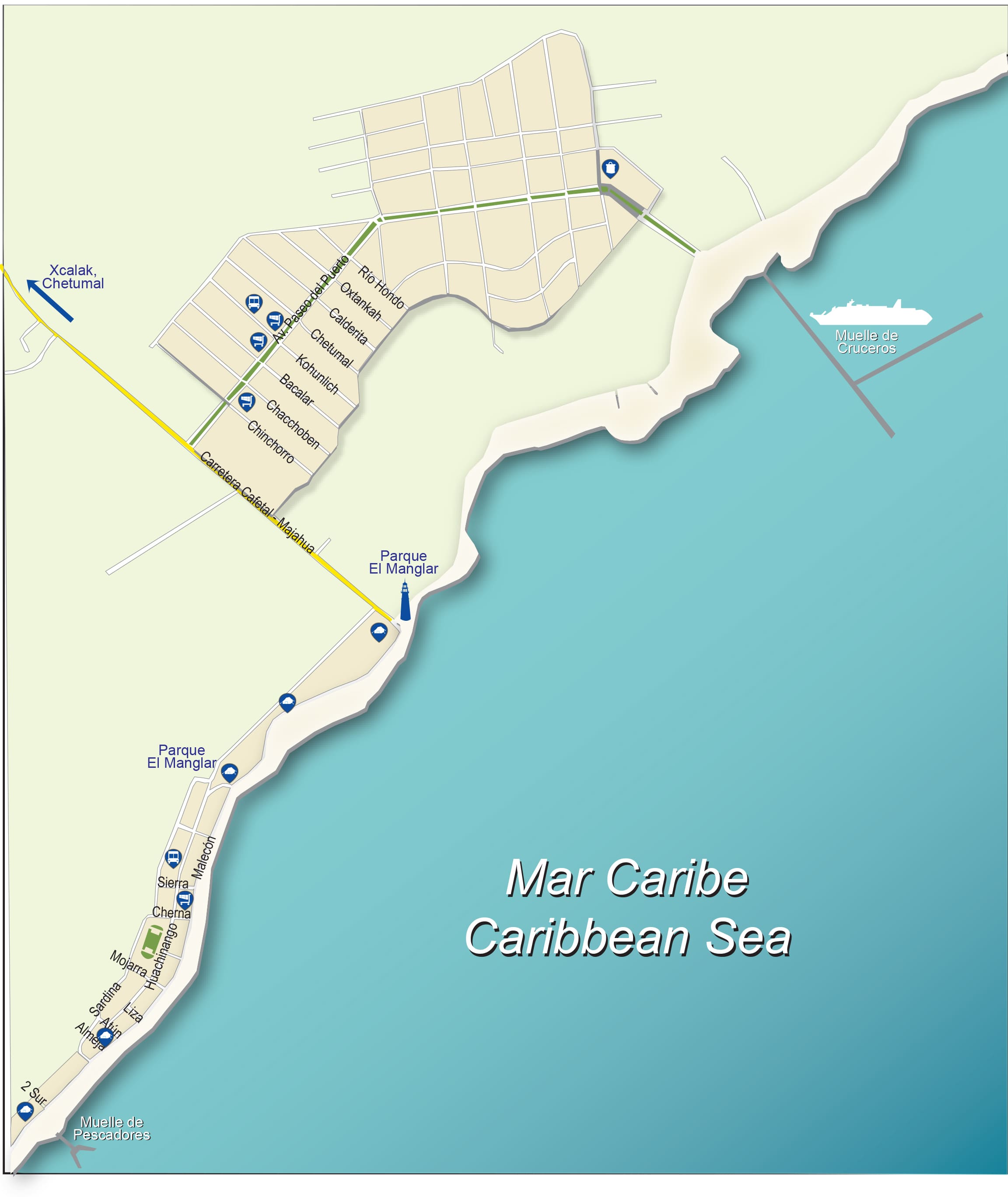 Mapa de Majahual