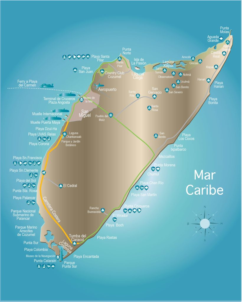 Mapas de Cozumel - Destinos México